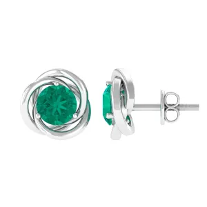 1 CT Emerald Classic Stud Earrings for Women