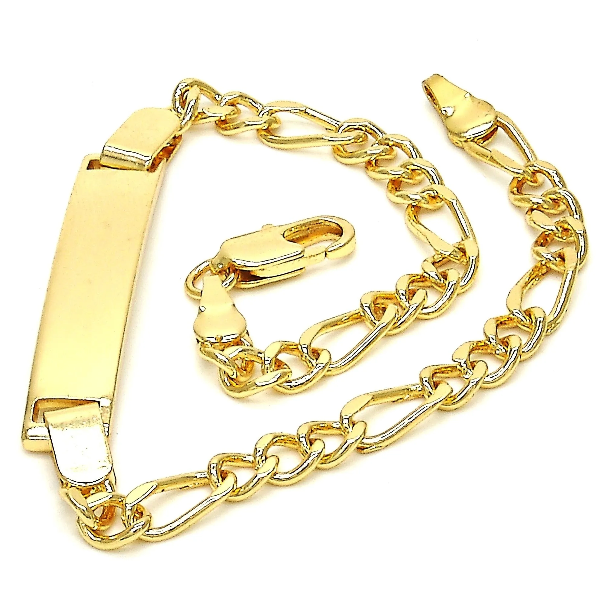 14k Gold filled Figaro ID Bracelet 8