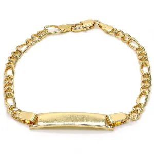 14k Gold filled Figaro ID Bracelet 8