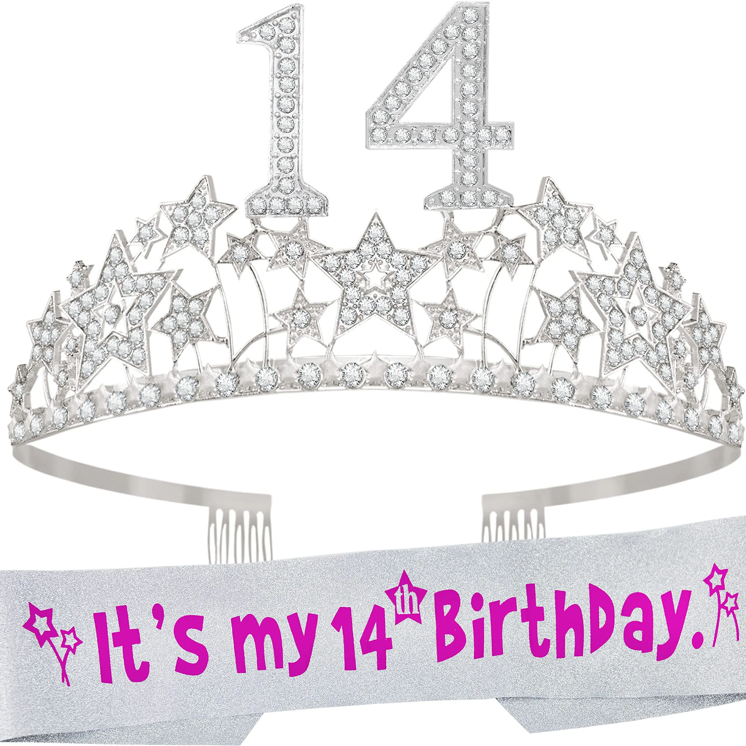 14th Birthday Gifts for Girls, 14th Birthday Tiara and Sash, 14th Birthday Decorations