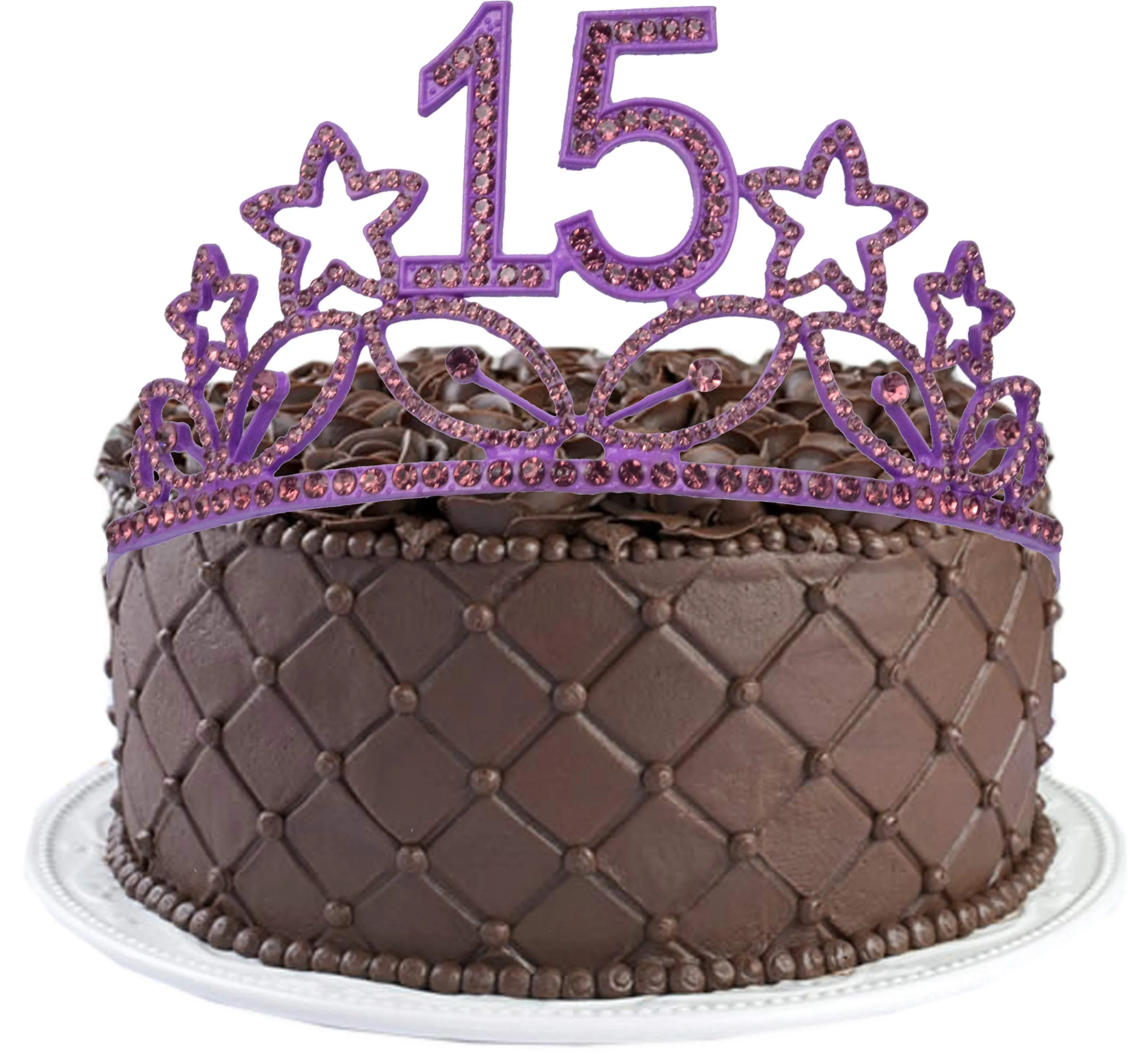 15th Birthday Gifts for Girl, 15th Birthday Tiara and Sash Purple, HAPPY 15th Birthday