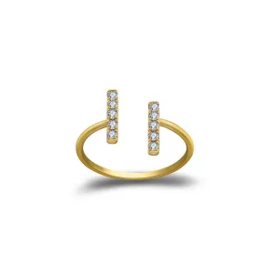 18k Gold Strokes Diamond Midi / Pinky Ring