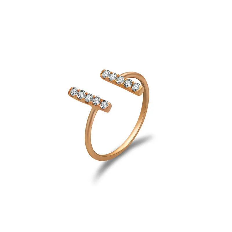 18k Gold Strokes Diamond Midi / Pinky Ring