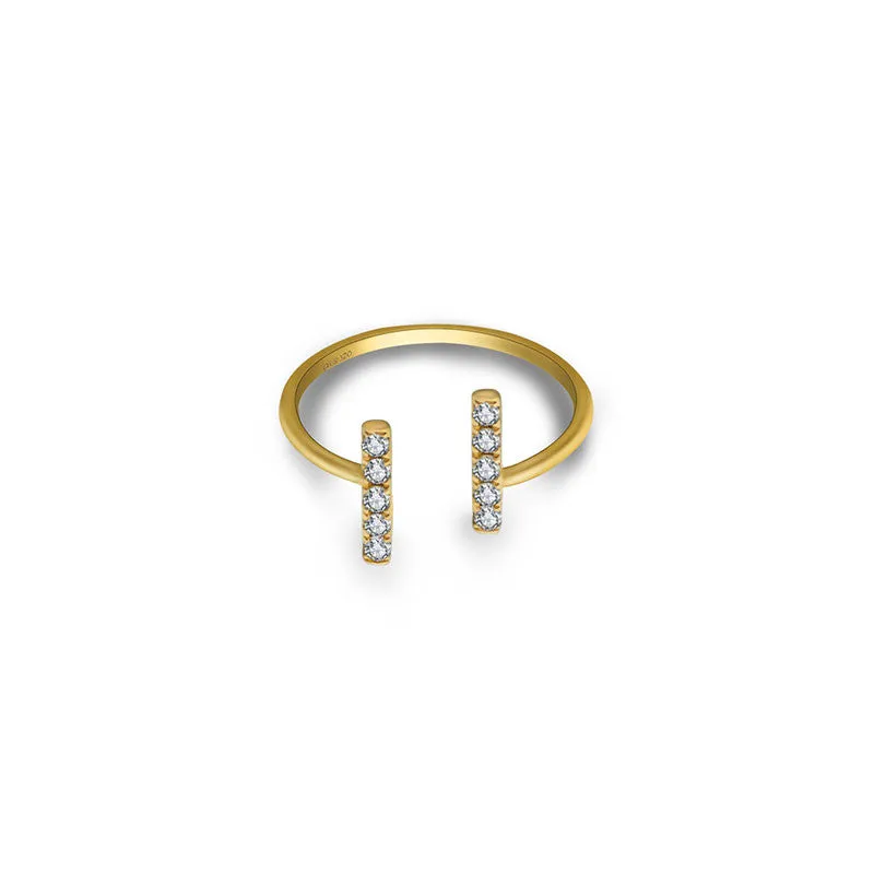 18k Gold Strokes Diamond Midi / Pinky Ring