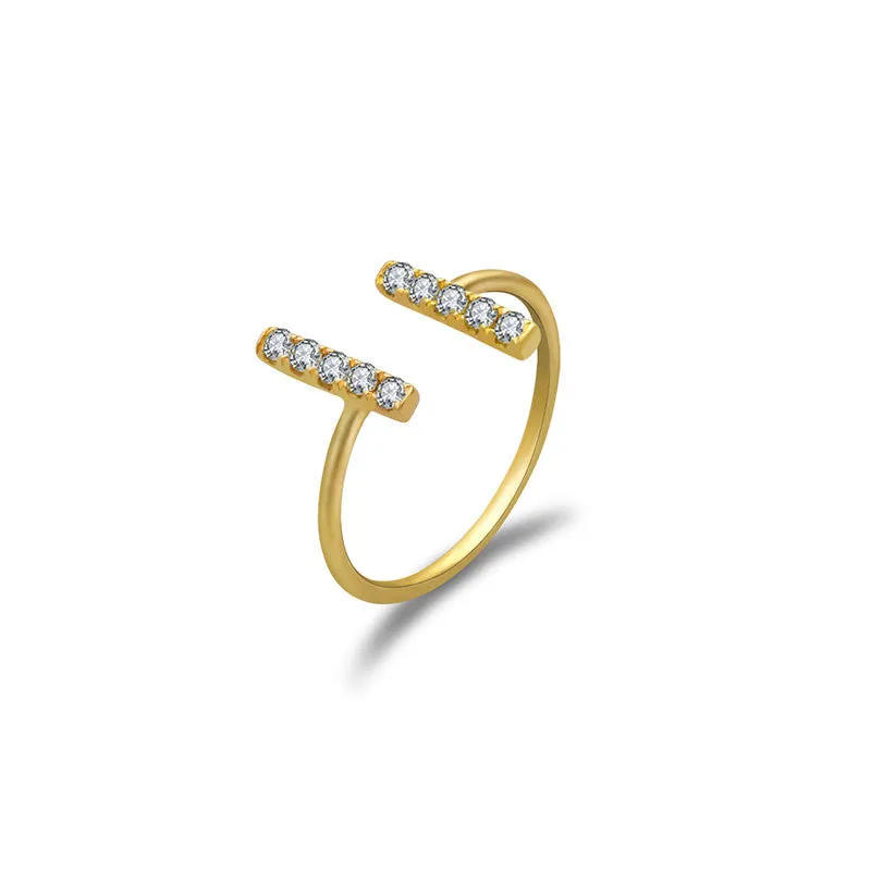 18k Gold Strokes Diamond Midi / Pinky Ring