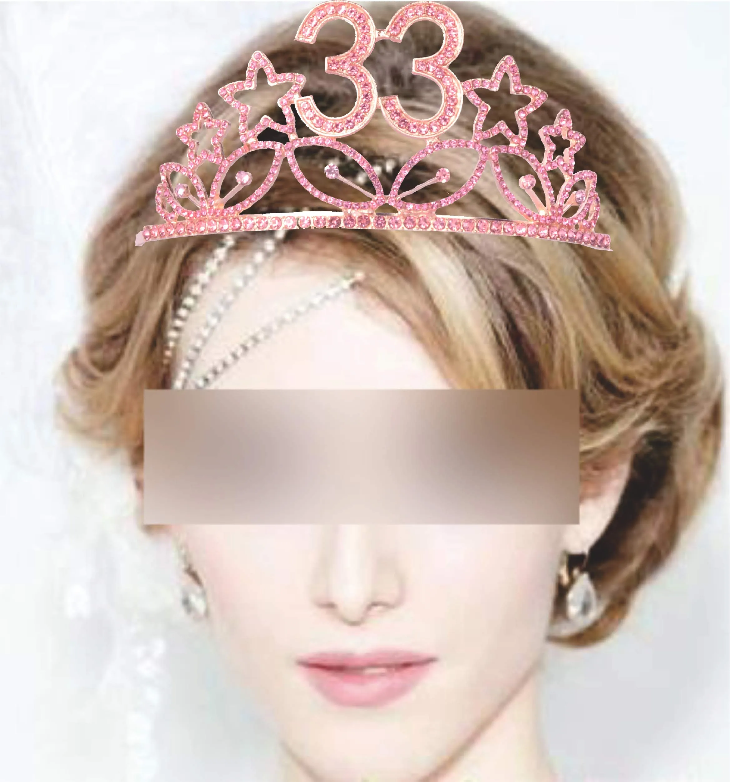 33rd Birthday Gifts for Women, 33rd Birthday Tiara and Sash pink, HAPPY 33rd Birthday