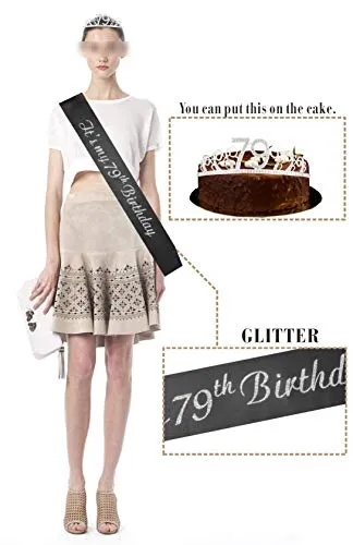 79th Birthday Gifts for Women, 79th Birthday Tiara and Sash, HAPPY 79th Birthday Party