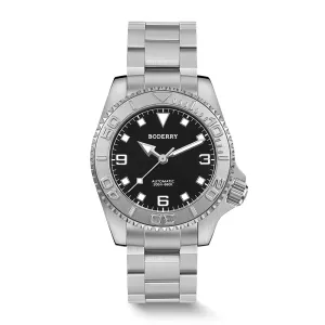 ADMIRAL 3-Hand No-Date - 200M Waterproof Titanium Automatic Diver Watch | Jet Black