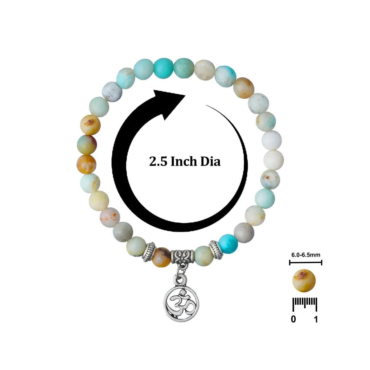 Amazonite Bracelet - 2.5 Inches | Amazonite Gemstone Bracelet/ Crystal Jewellery for Men & Women