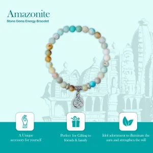 Amazonite Bracelet - 2.5 Inches | Amazonite Gemstone Bracelet/ Crystal Jewellery for Men & Women