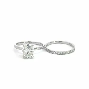 Baikalla™ 14k White Gold Oval Moissanite Diamond 2 in 1 Engagement Ring