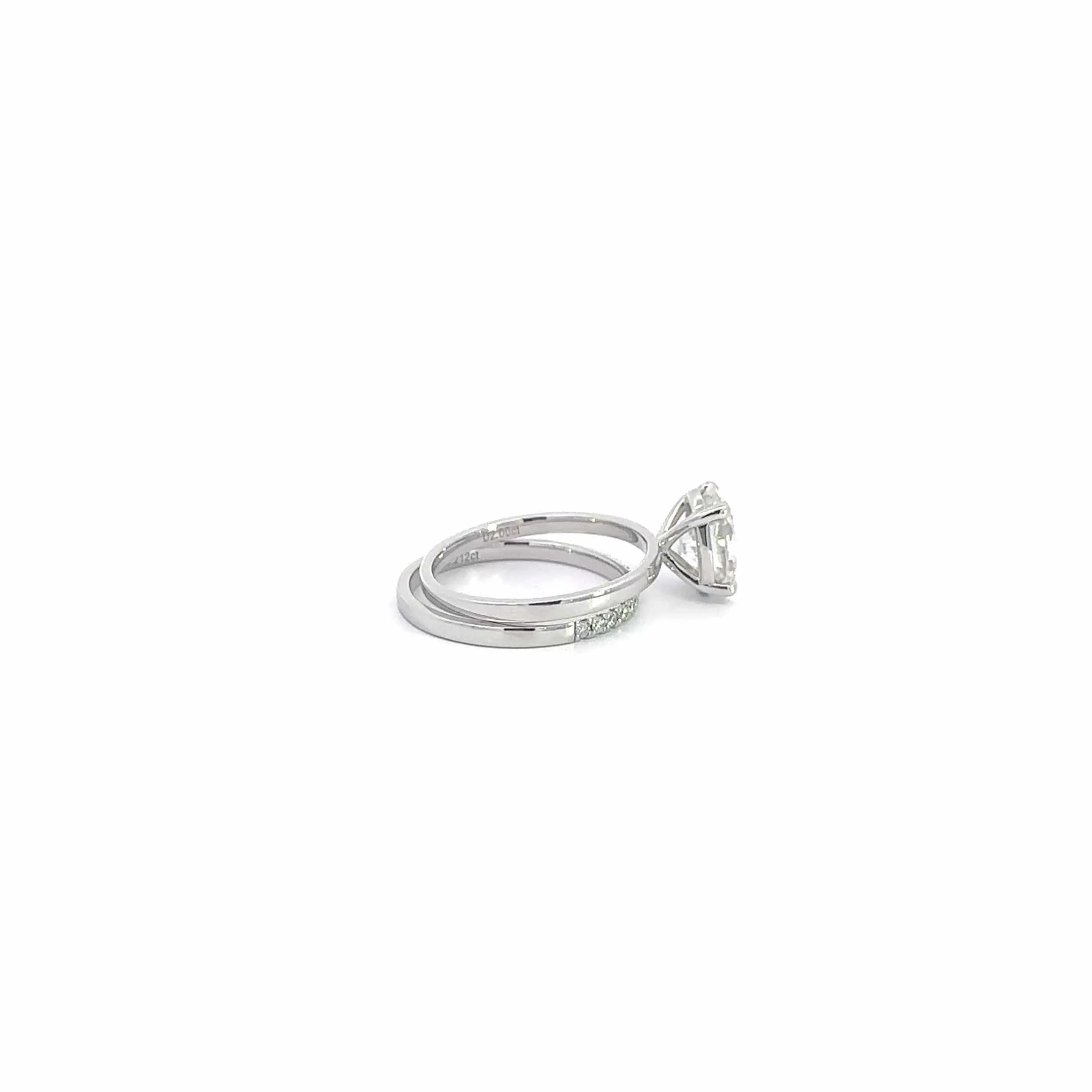 Baikalla™ 14k White Gold Oval Moissanite Diamond 2 in 1 Engagement Ring