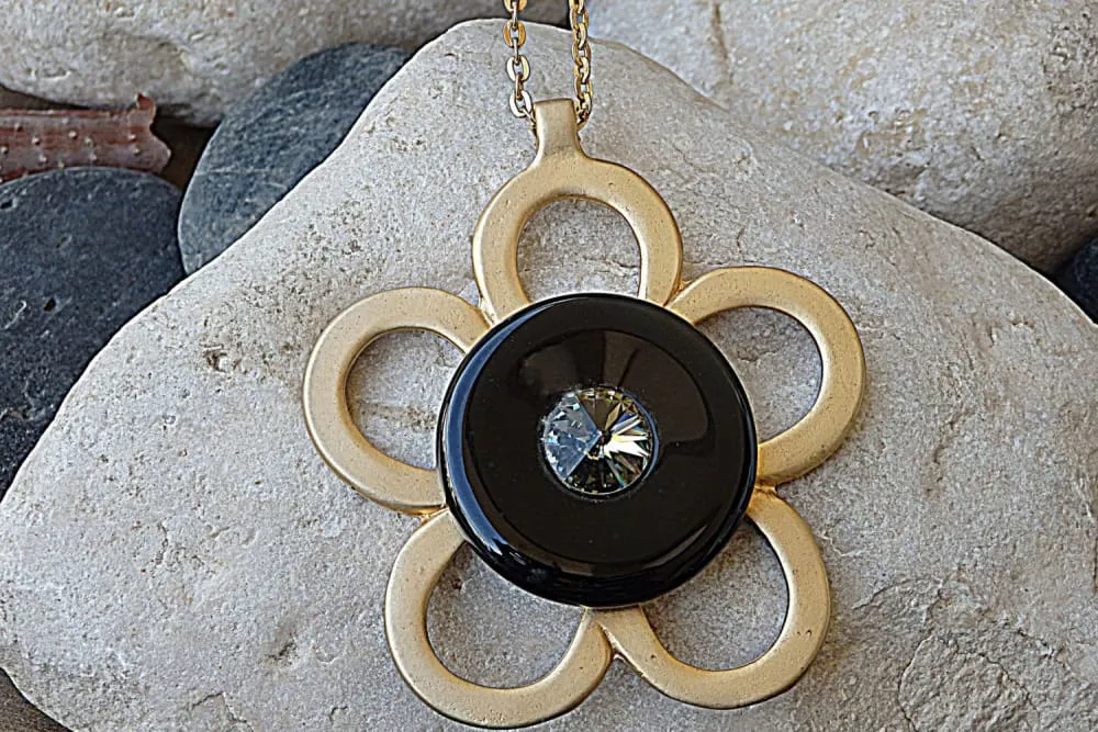 Black onyx big pendant