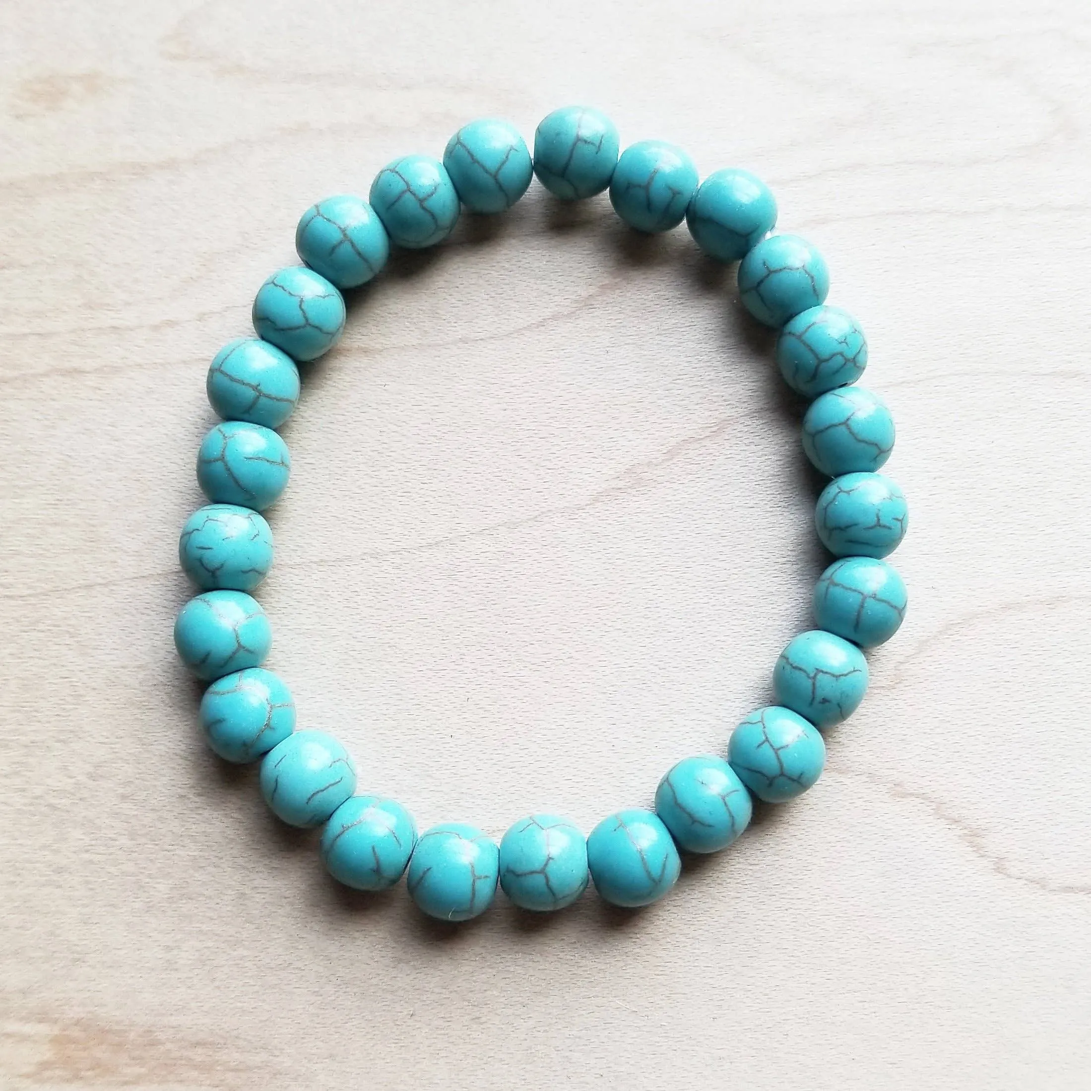 Blue Turquoise Stackable Beaded Bracelet at Bourbon Cowgirl