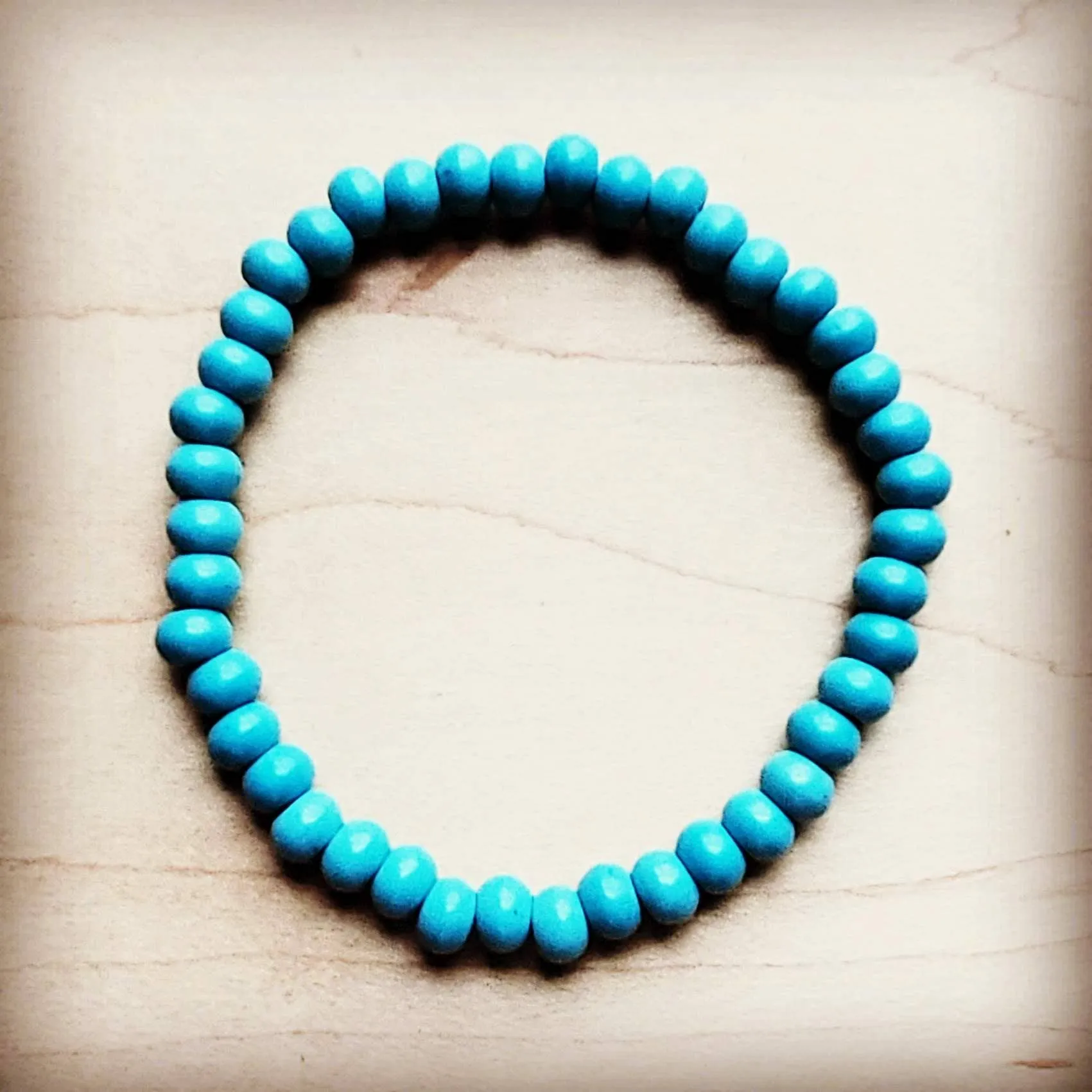 Blue Turquoise Stackable Beaded Bracelet at Bourbon Cowgirl