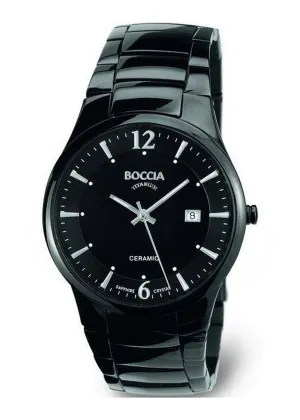 BOCCIA TITANIUM BLACK DIAL BLACK CERAMIC CASE & BRACELET 3572-02