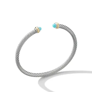 Cable Classic Bracelet with Turquoise and 18K Yellow Gold