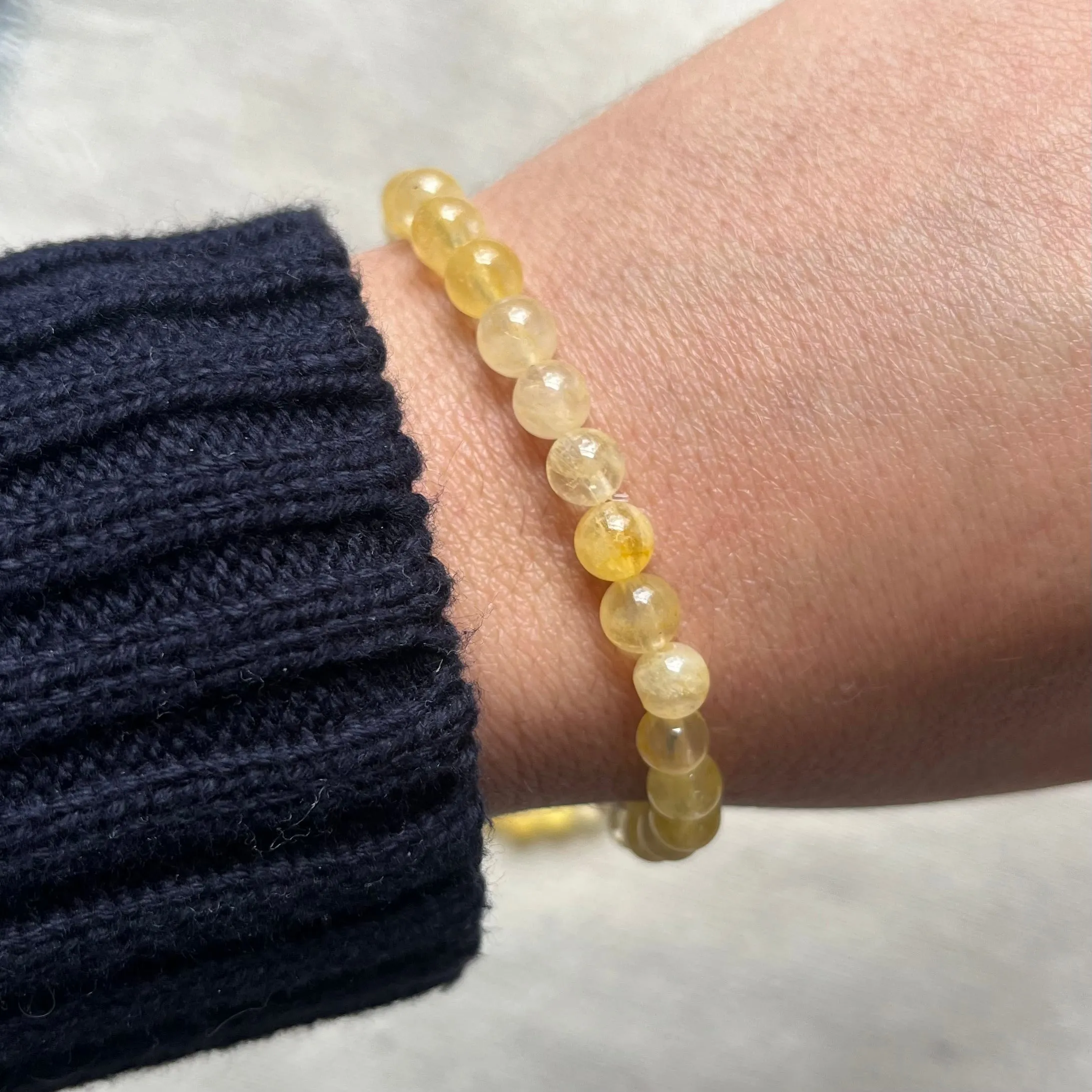 Citrine 6mm Beaded Bracelet - Abundance