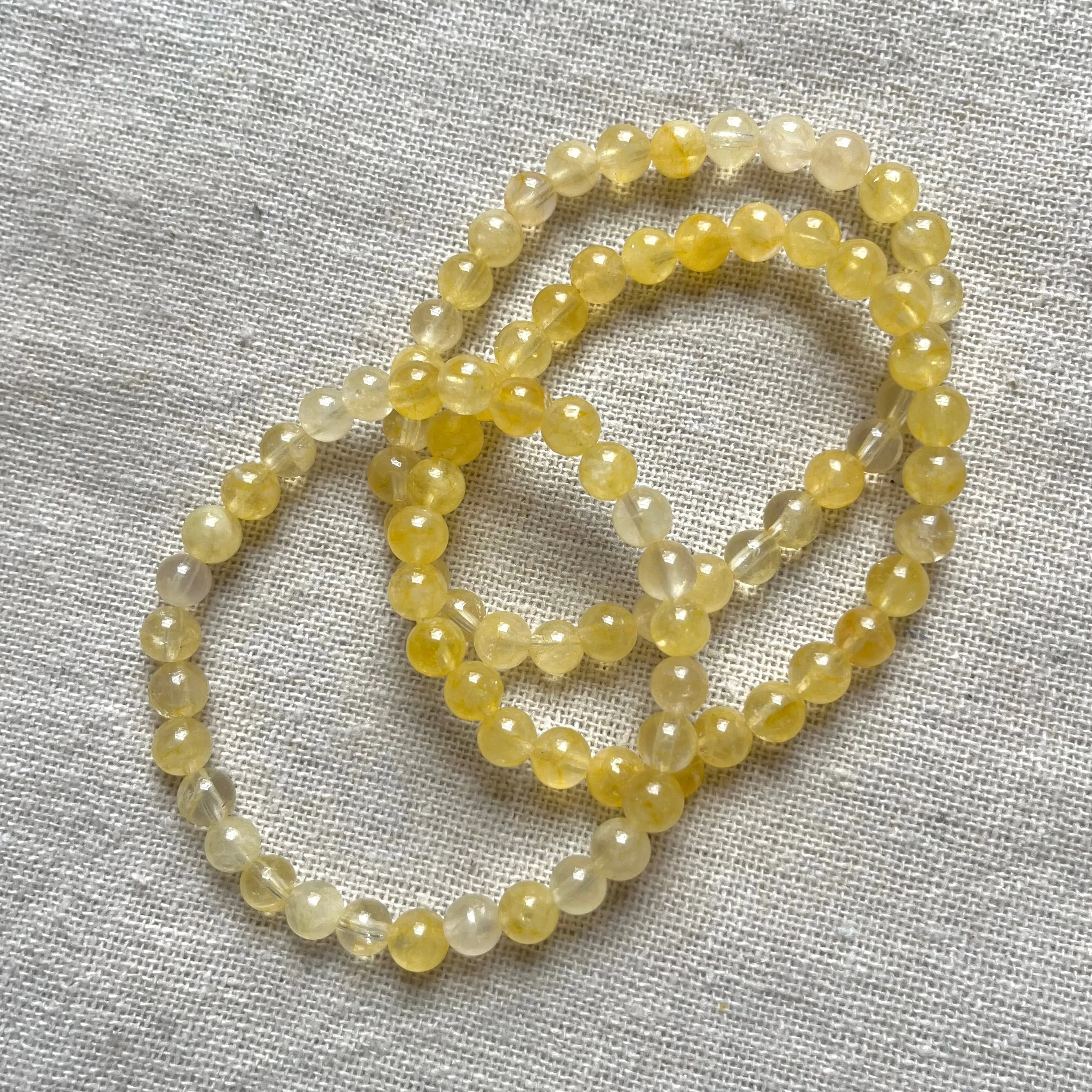 Citrine 6mm Beaded Bracelet - Abundance