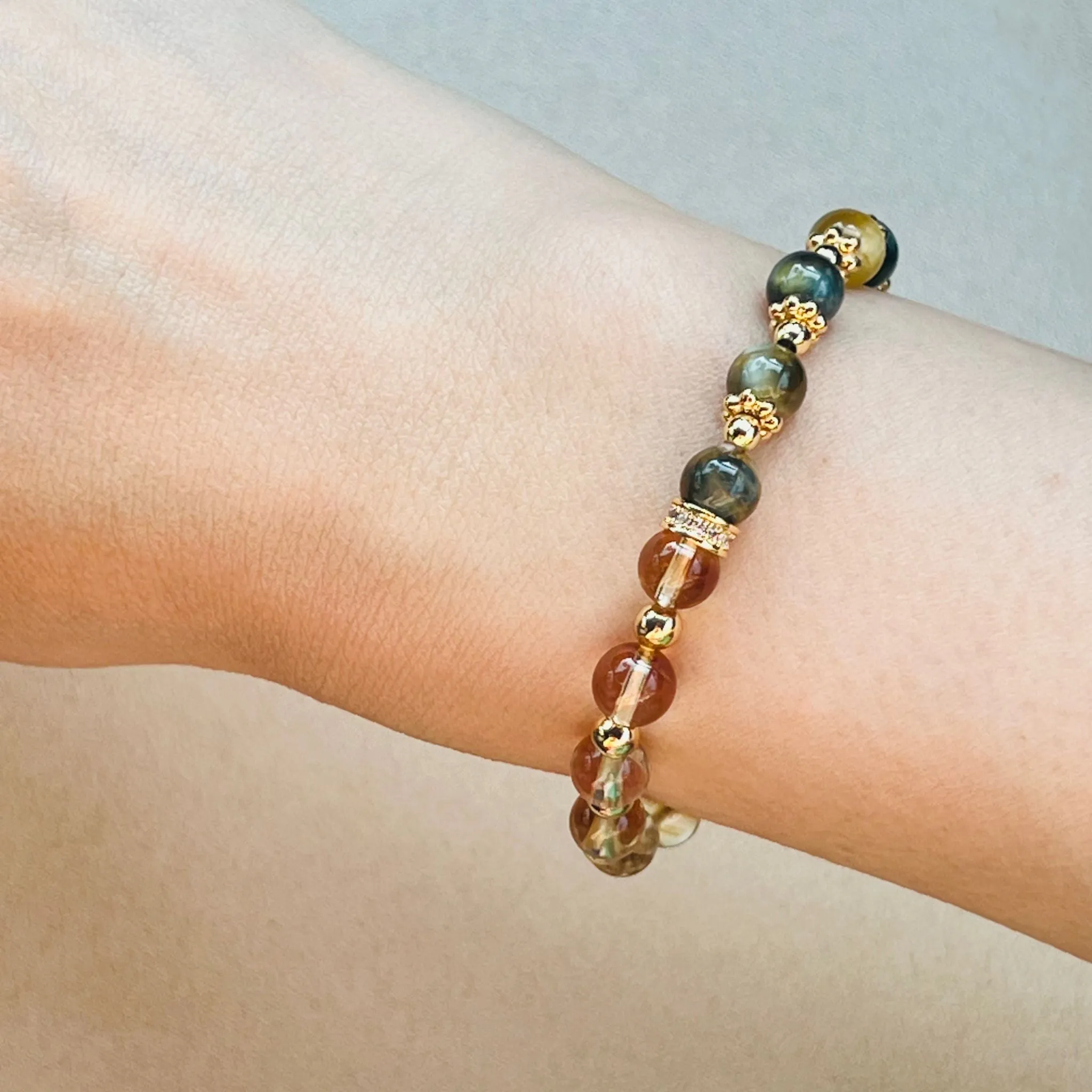 Citrine & Honey Blue Tigereye Baby Bracelet