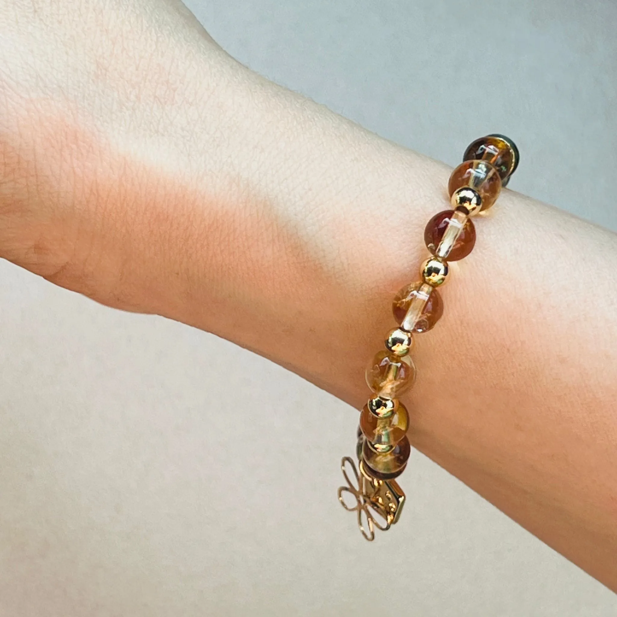 Citrine & Honey Blue Tigereye Baby Bracelet