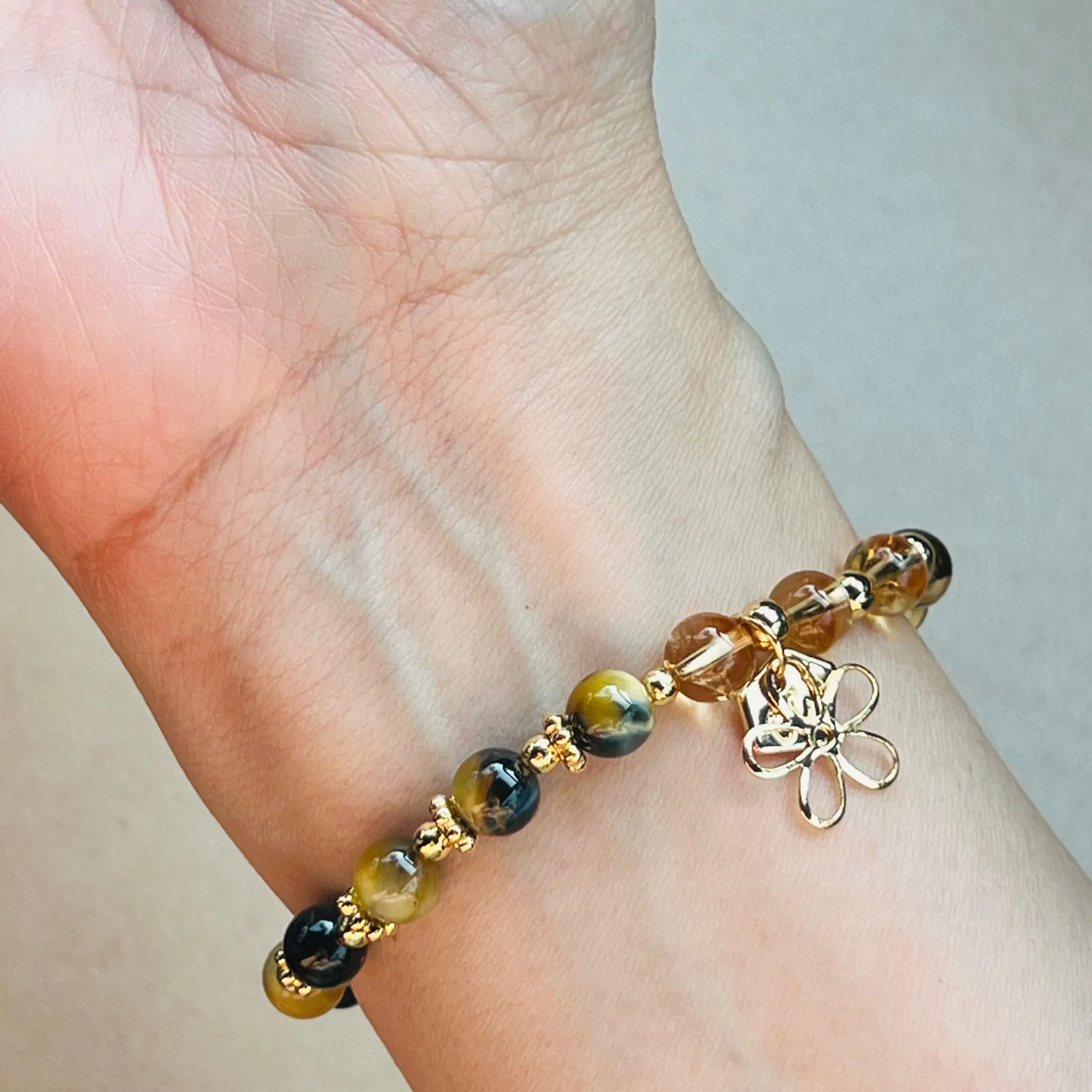 Citrine & Honey Blue Tigereye Baby Bracelet