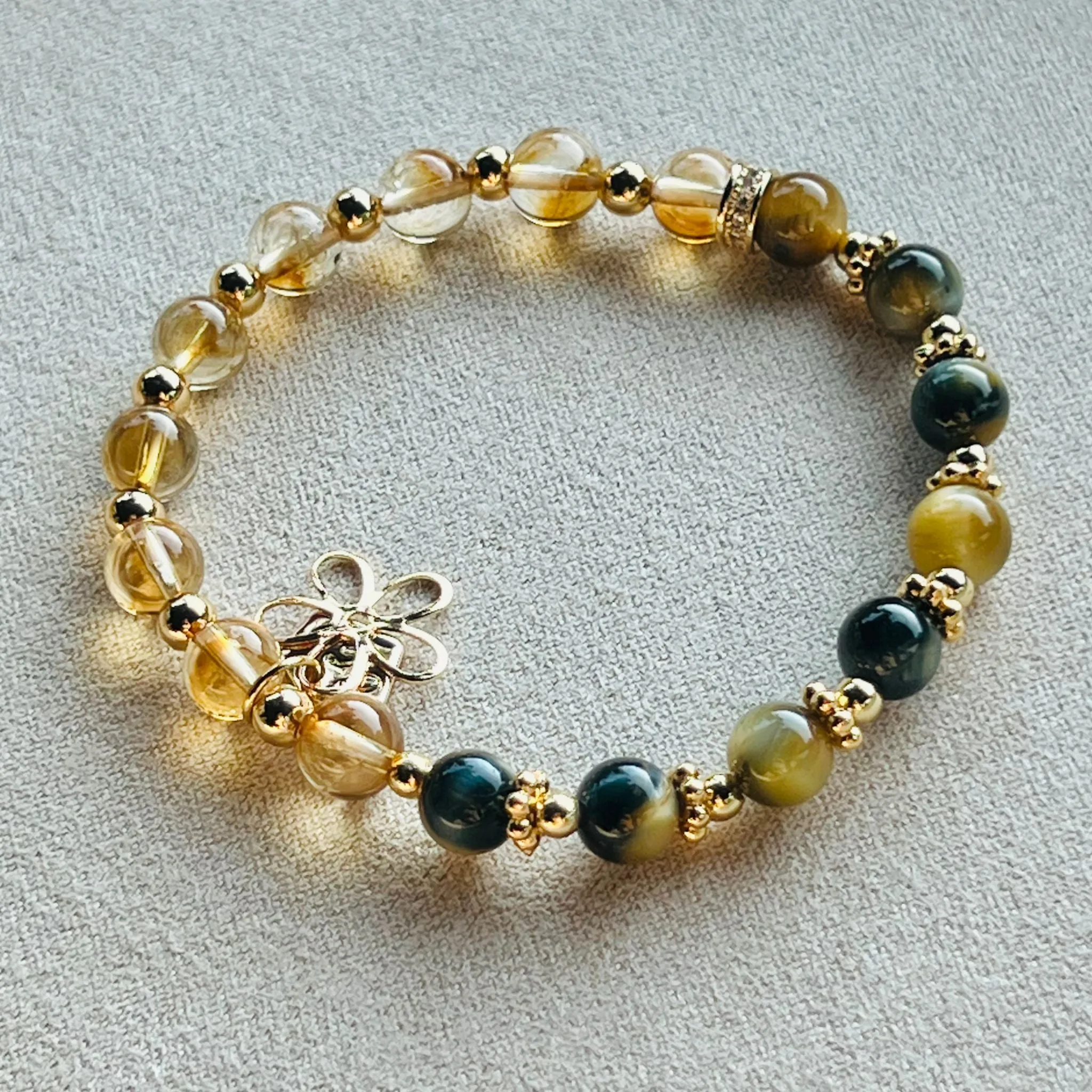 Citrine & Honey Blue Tigereye Baby Bracelet