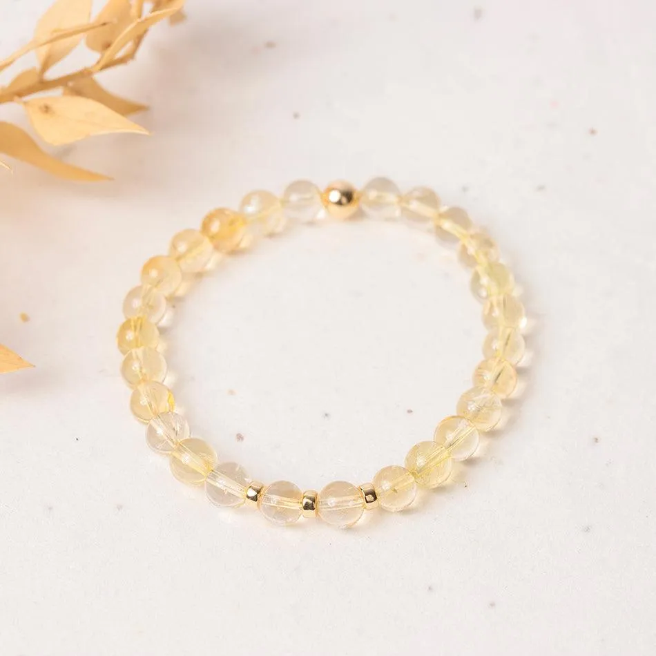 Citrine Gemstone Bracelet - 6mm Beads