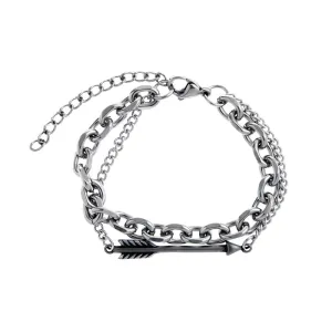 Combination Chain Arrow Titanium Cuban Bracelet