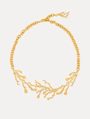 Coral & Gold Drops Necklace