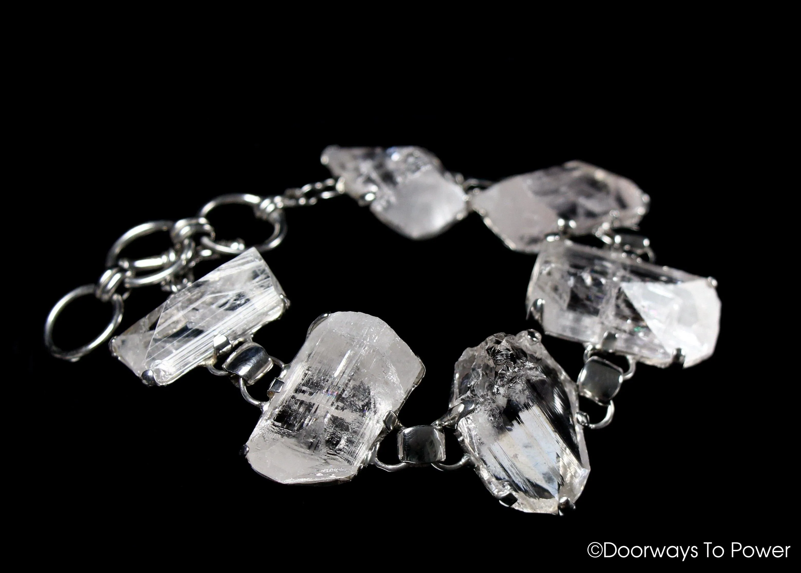 Danburite Synergy 12 Crystal Bracelet .925 SS 'Angelic Healer'