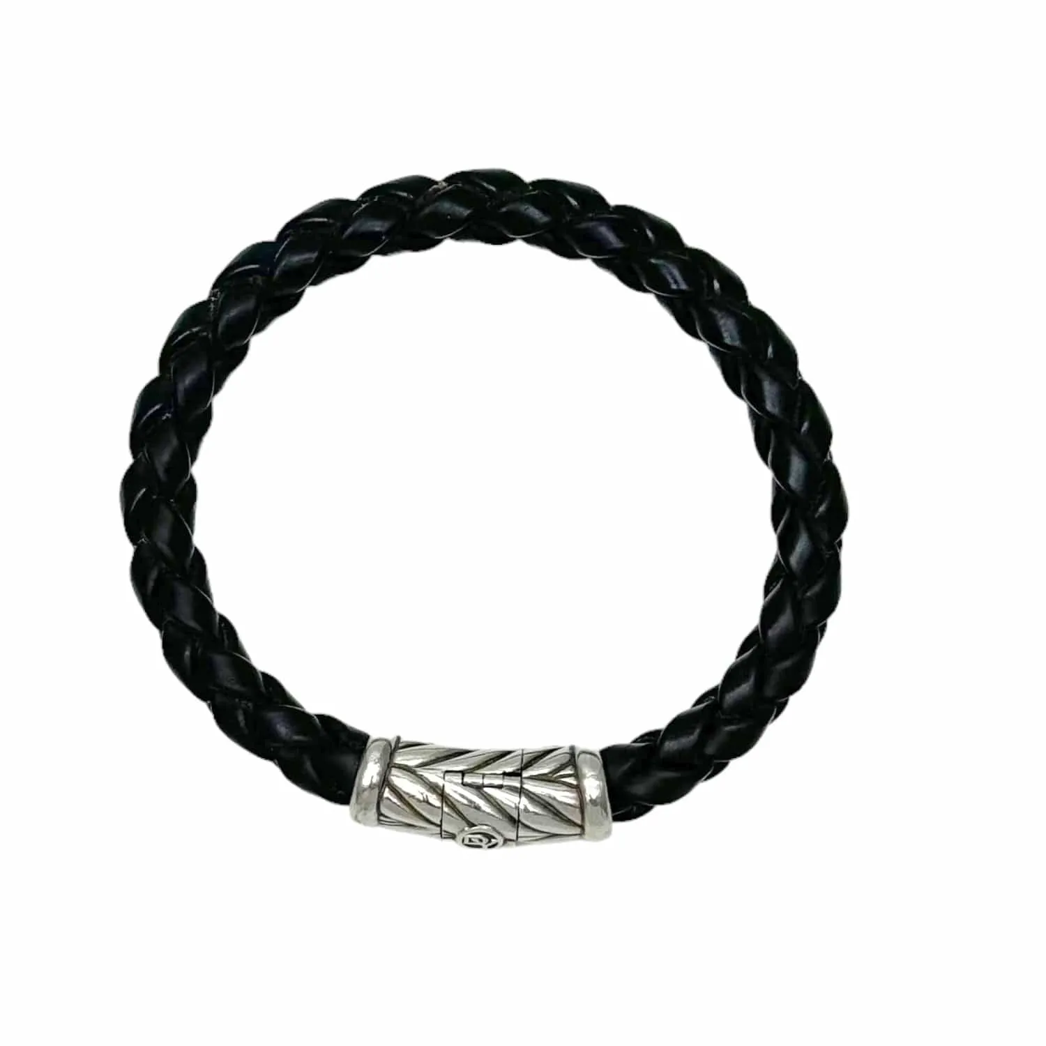 DAVID YURMAN Rubber Braided Bracelet with Sterling Silver Clasp - Black