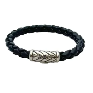 DAVID YURMAN Rubber Braided Bracelet with Sterling Silver Clasp - Black