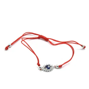 Evil Eye Luxe Luck Red String Diamond CZ .925 Sterling Silver Waterproof Bracelet