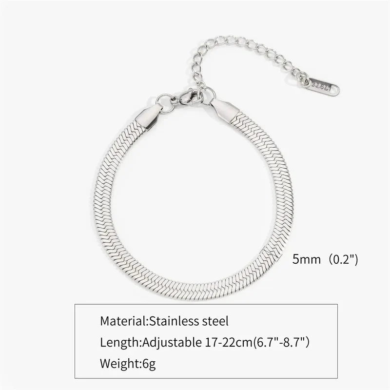 Fashion Stainless Steel Whip Chain Bracelet Personalized Simple Men's Hip Hop Casual Titanium Steel Jewelry Gift for Friends