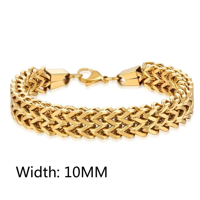 Fashion Stainless Steel Whip Chain Bracelet Personalized Simple Men's Hip Hop Casual Titanium Steel Jewelry Gift for Friends