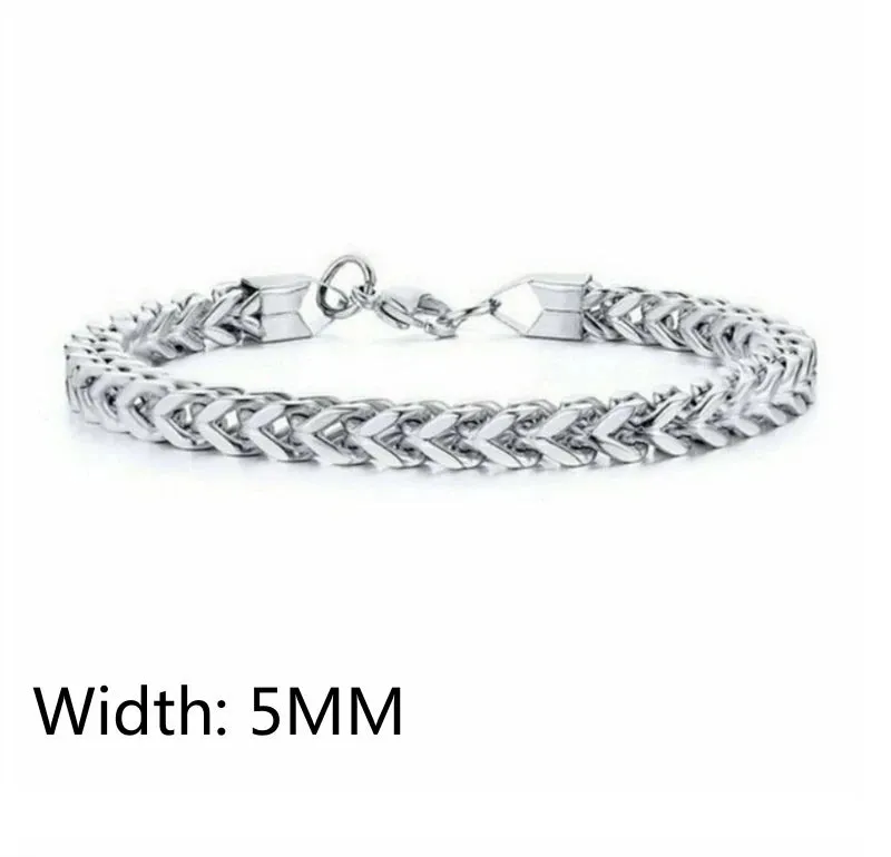 Fashion Stainless Steel Whip Chain Bracelet Personalized Simple Men's Hip Hop Casual Titanium Steel Jewelry Gift for Friends