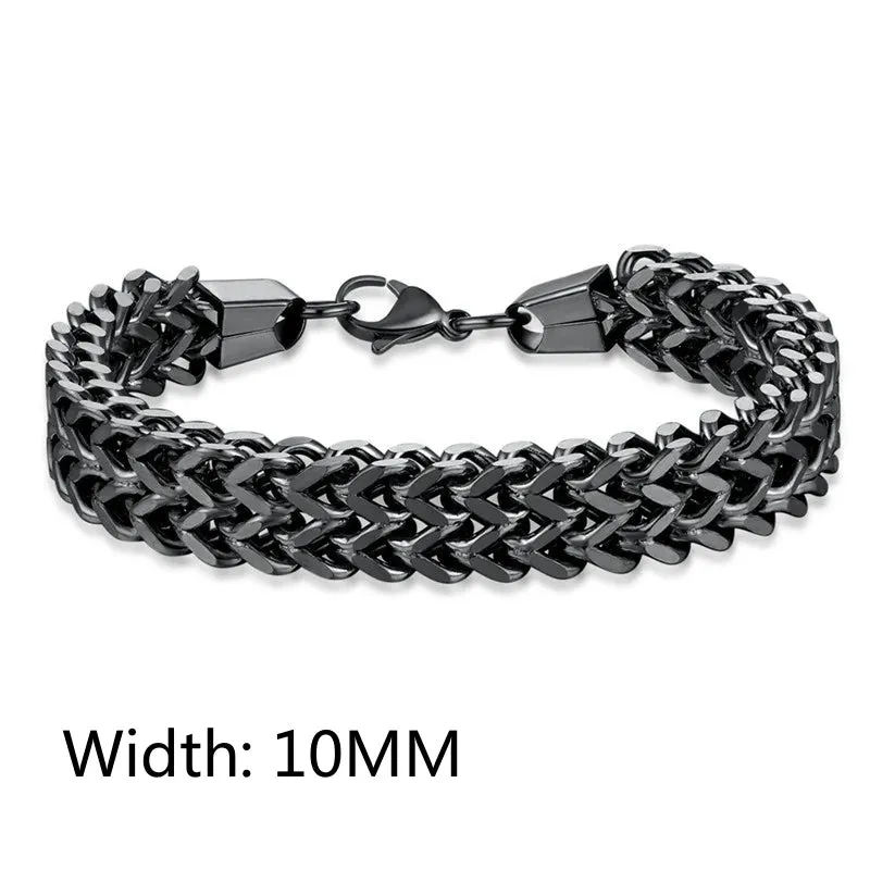 Fashion Stainless Steel Whip Chain Bracelet Personalized Simple Men's Hip Hop Casual Titanium Steel Jewelry Gift for Friends