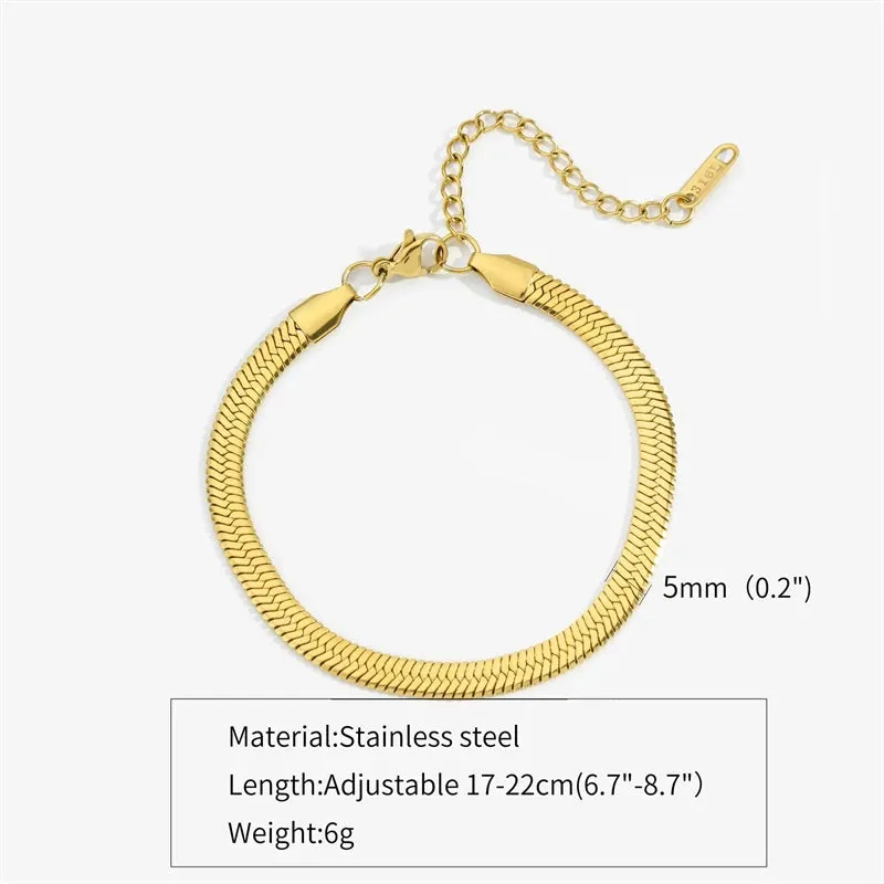 Fashion Stainless Steel Whip Chain Bracelet Personalized Simple Men's Hip Hop Casual Titanium Steel Jewelry Gift for Friends