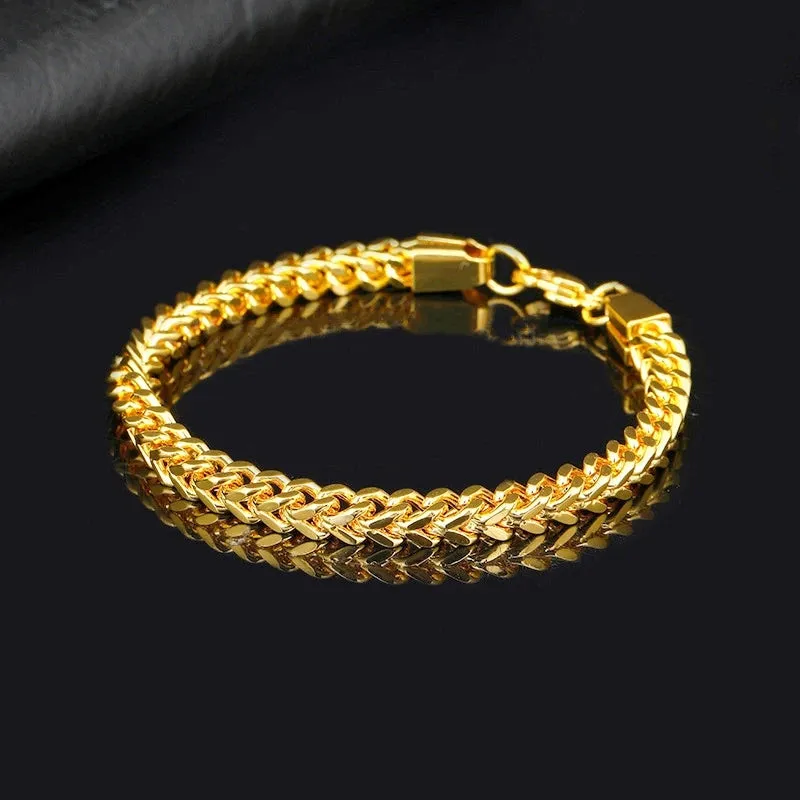 Fashion Stainless Steel Whip Chain Bracelet Personalized Simple Men's Hip Hop Casual Titanium Steel Jewelry Gift for Friends