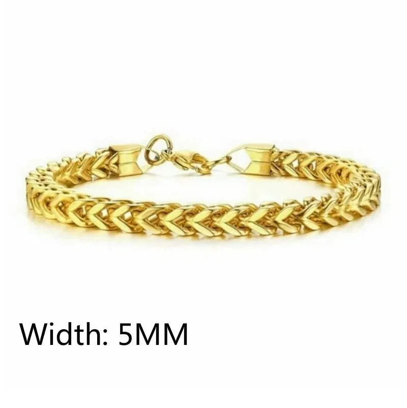 Fashion Stainless Steel Whip Chain Bracelet Personalized Simple Men's Hip Hop Casual Titanium Steel Jewelry Gift for Friends