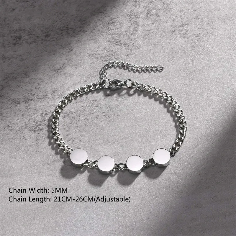 Fashion Stainless Steel Whip Chain Bracelet Personalized Simple Men's Hip Hop Casual Titanium Steel Jewelry Gift for Friends