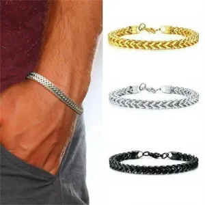 Fashion Stainless Steel Whip Chain Bracelet Personalized Simple Men's Hip Hop Casual Titanium Steel Jewelry Gift for Friends