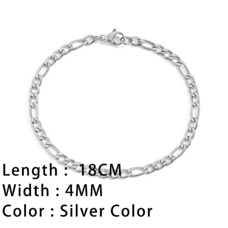 Fashion Stainless Steel Whip Chain Bracelet Personalized Simple Men's Hip Hop Casual Titanium Steel Jewelry Gift for Friends