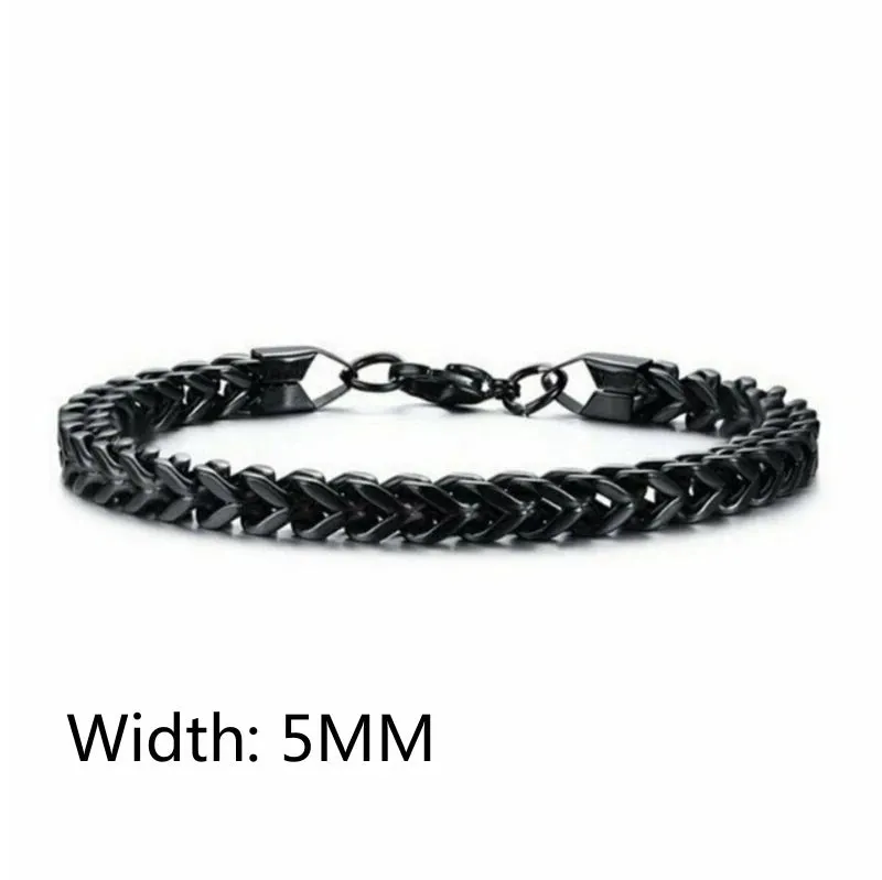 Fashion Stainless Steel Whip Chain Bracelet Personalized Simple Men's Hip Hop Casual Titanium Steel Jewelry Gift for Friends