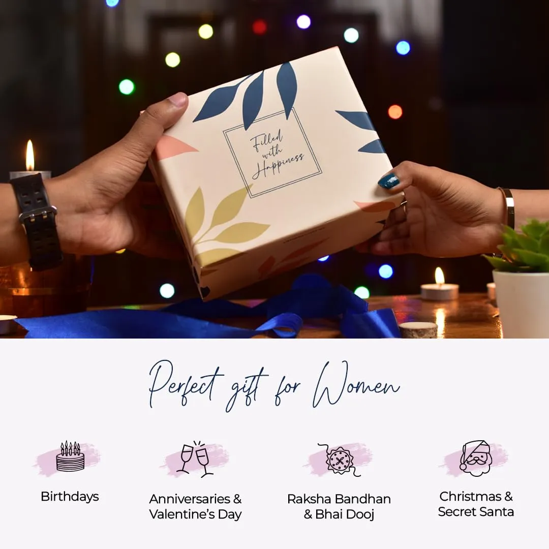 Gleevers Gift Set for Women |Gift Box pack of 2 with Candle(Black Amber Lavender,60gm) & Bow Stud Earring|Birthday Gift,Anniversary Gift, Valentine Gift, Secret Santa Gifts