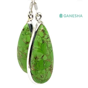 Green Turquoise Earrings - Sterling Silver (925)