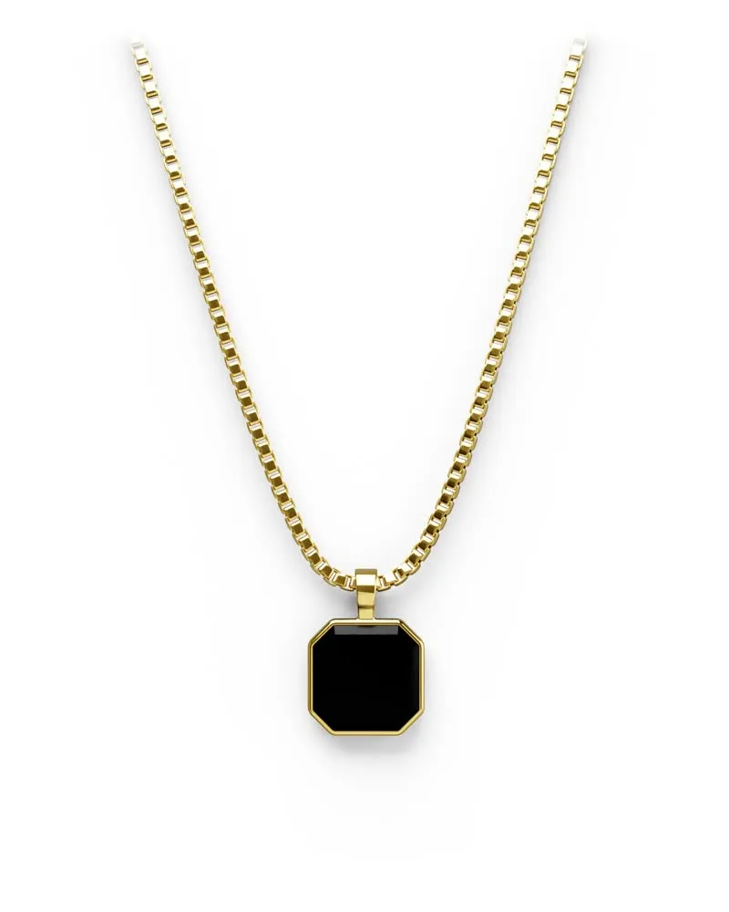 Halskette - Onyx - Gold - Für Ihn