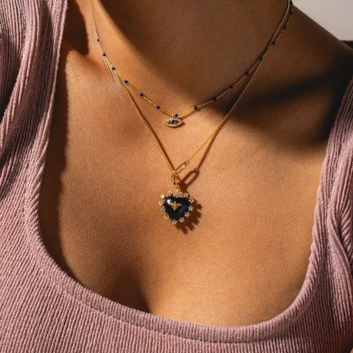 Heart Bee Necklace