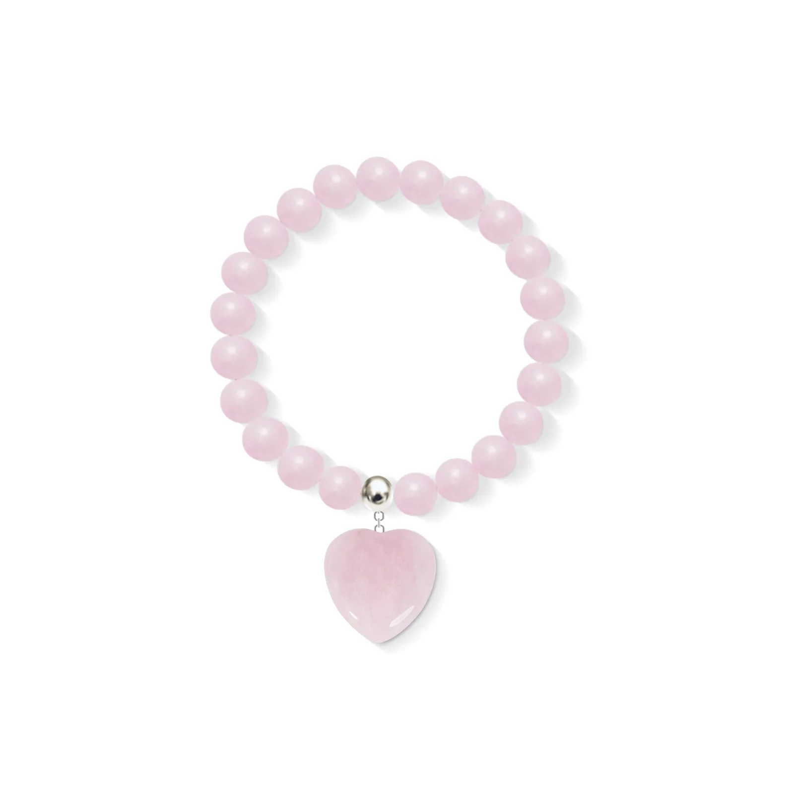 Heart Bracelet, Handmade Pink Gemstone Bracelet For Women